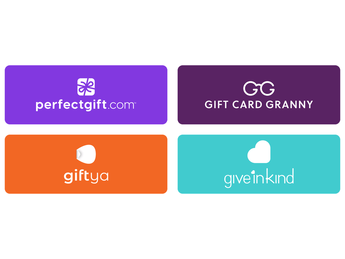 Collection of Wolfe products: PerfectGift, Gift Card Granny, GiftYa, GiveInKind